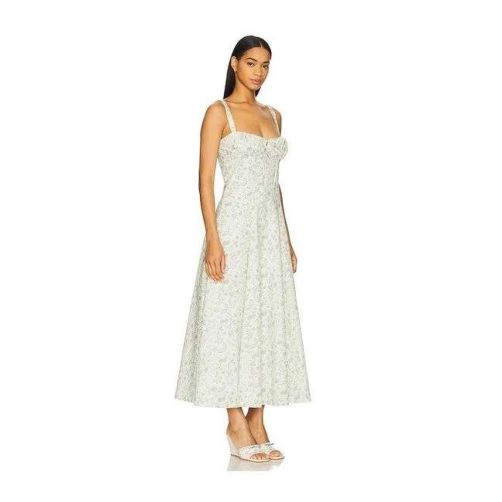 SNDYS Alessia Drop Waist Dress Floral Cotton Midi L NWT